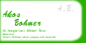 akos bohmer business card